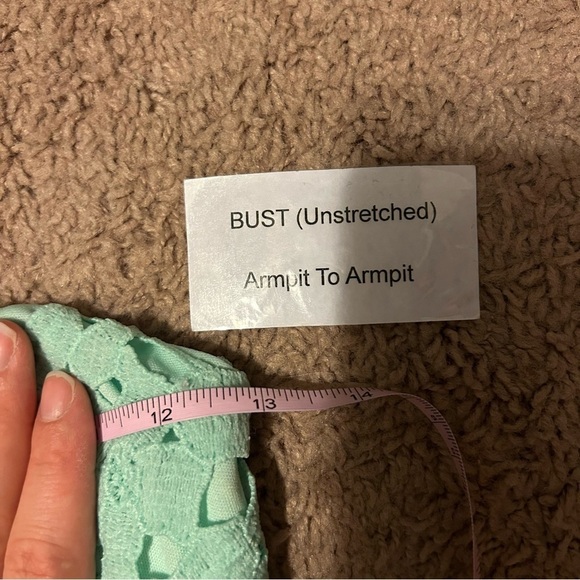 Alya | Strapless Floral Lace Light Blue Teal Aqua Sweetheart Midi Dress Size XS - Picture 12 of 13